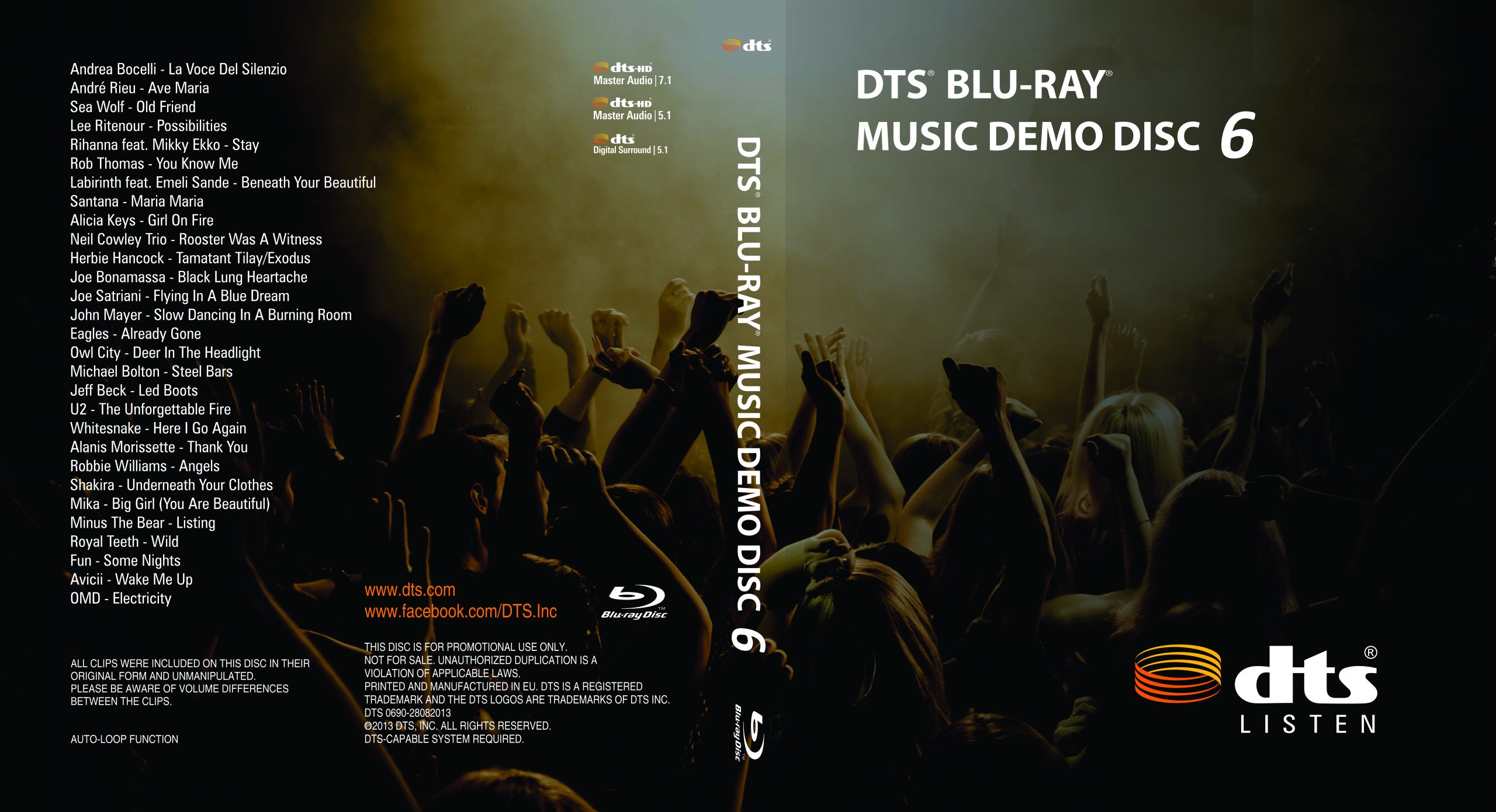 DTS 蓝光音乐示范演示碟测试 vol.6 DTS MUSIC DEMO Vol.6 ( 22.11GB)