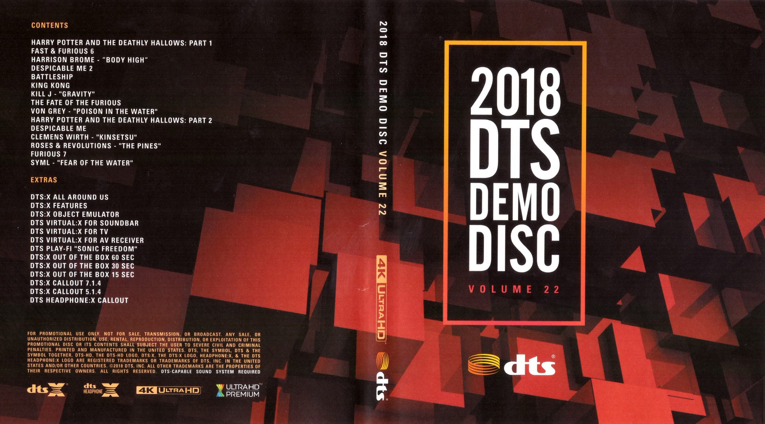 DTS蓝光演示碟 2018 4K UHD DTS Demo Disc Vol.22 H.265 HDR 4KUltraHD DTS-X 7.1《ISO 33.3GB》