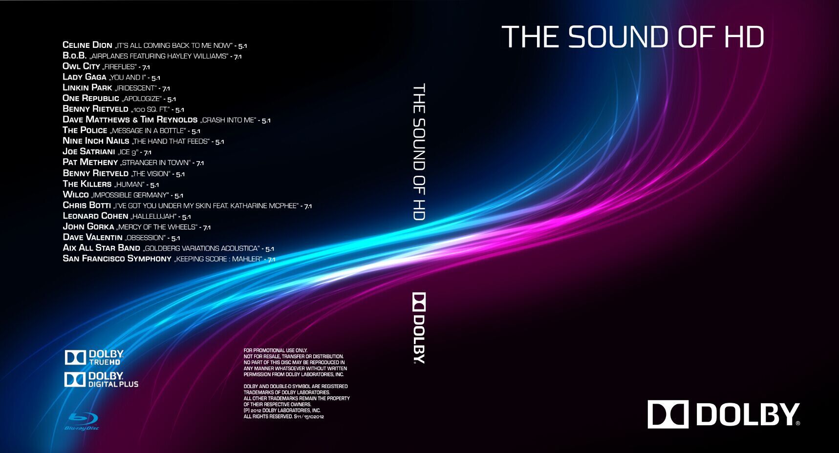 杜比TRUE HD测试碟 The Sound of HD 2013《BDISO 22.7G》