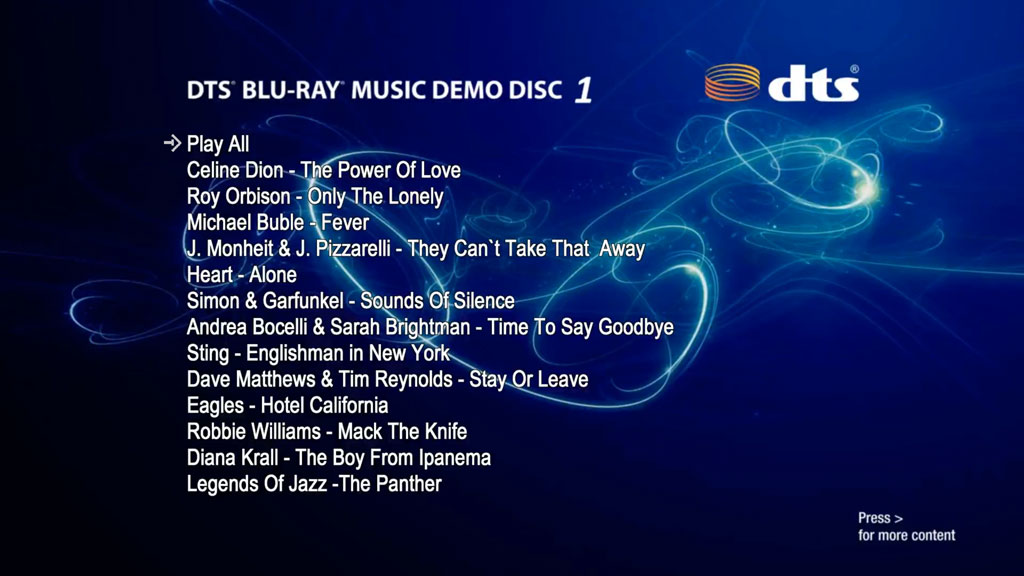 DTS-HD蓝光音乐演示碟1 DTS Blu-ray Music Demo Disc 1 2013《BDMV 23.2G》