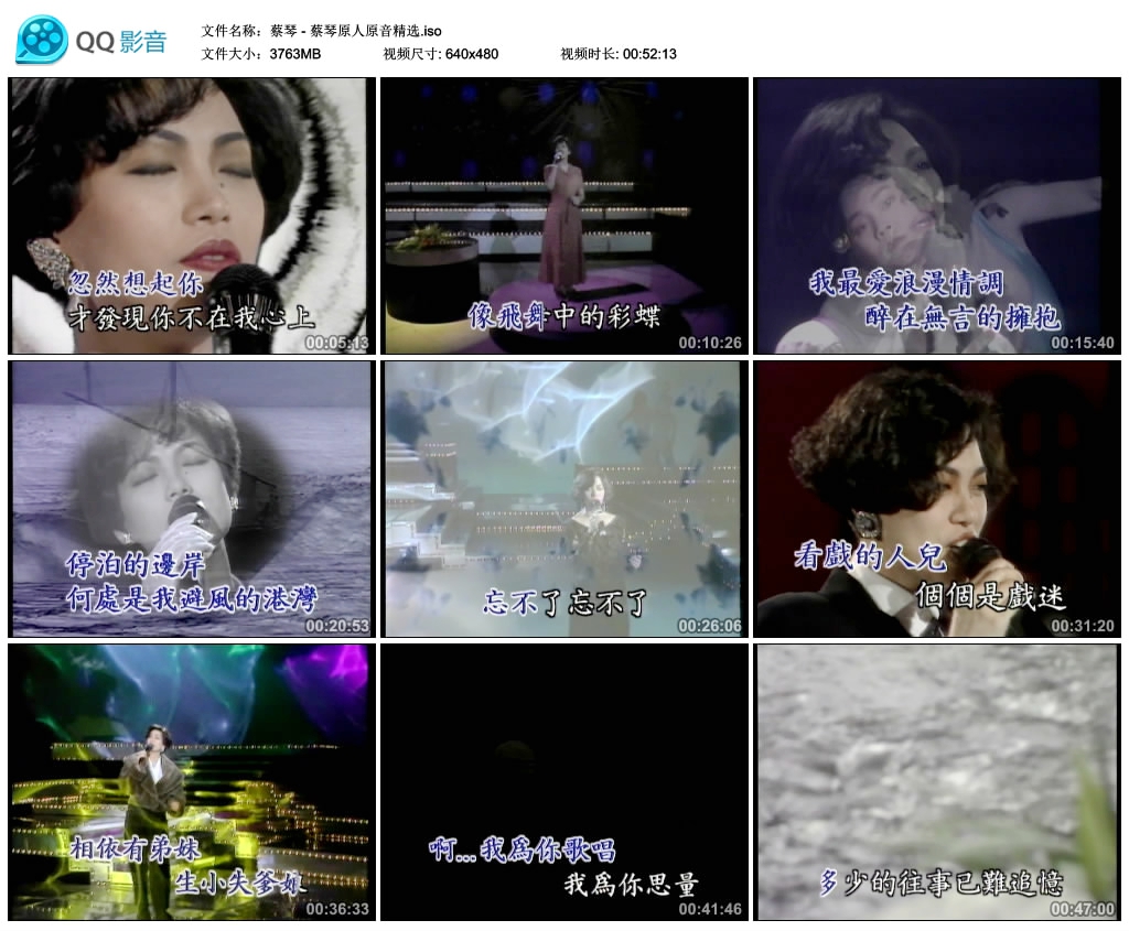 蔡琴 – 原人原音精选(龙星)[KTV][DVD-ISO][3.67G]