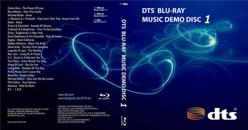 DTS蓝光演示碟精选演唱会集锦1 DTS BLU-RAY MUSIC DEMO DISC 1 DTS-HD 音轨《M2TS 29.2GB》