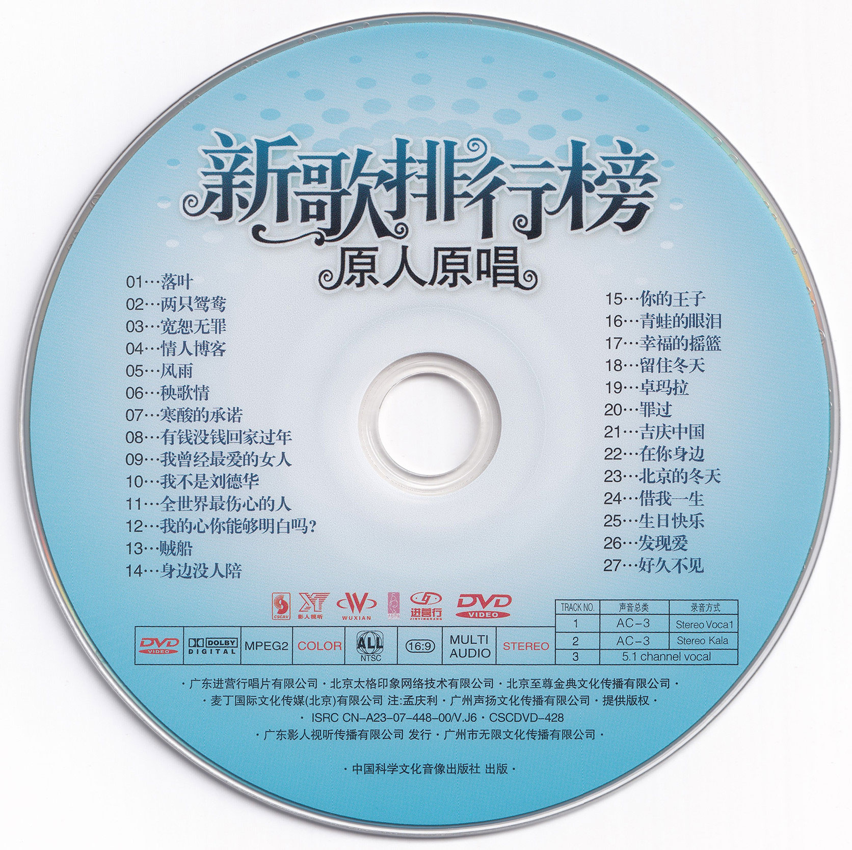 群星 – 新歌排行榜 原人原唱 卡拉OK (影人视听) [KTV] [DVD ISO 4.13G]