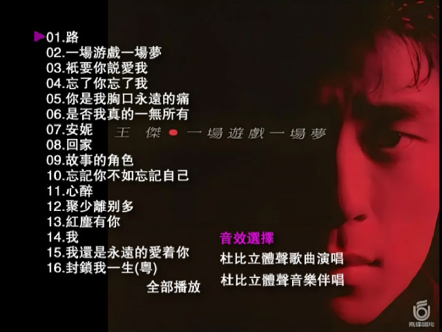 王杰 – 飞碟金曲选 卡拉OK [DVD ISO 4.03GB]